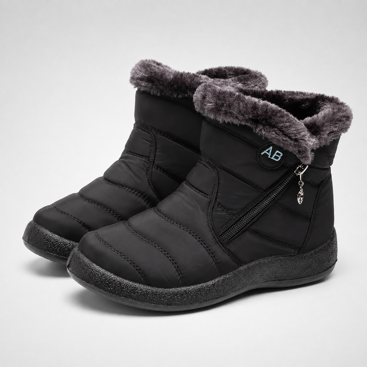 Waterdichte Enkelhoge Winterlaarzen Dames Fleece Gevoerd Antislip Rubberzool Ritssluiting Warm Comfortabel | Sulvida
