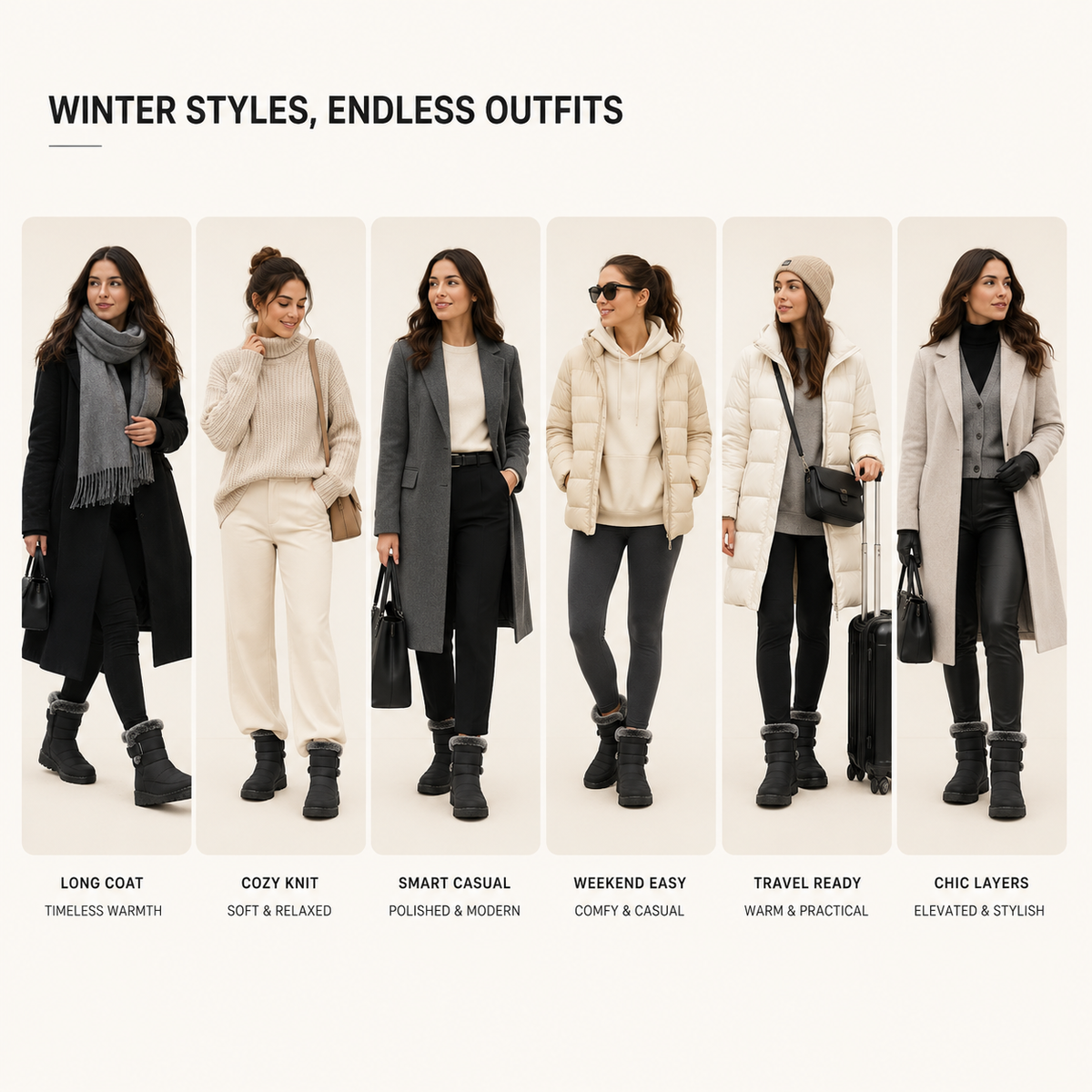 Geïsoleerde Winterlaarzen Dames Waterdicht Warm Gevoerd met Klittenbandsluiting Sneeuwlaarzen Antislip | Sulvida