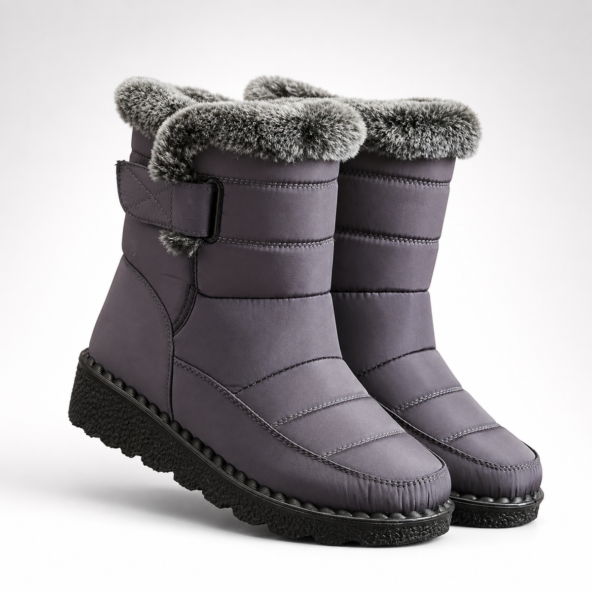 Geïsoleerde Winterlaarzen Dames Waterdicht Warm Gevoerd met Klittenbandsluiting Sneeuwlaarzen Antislip | Sulvida