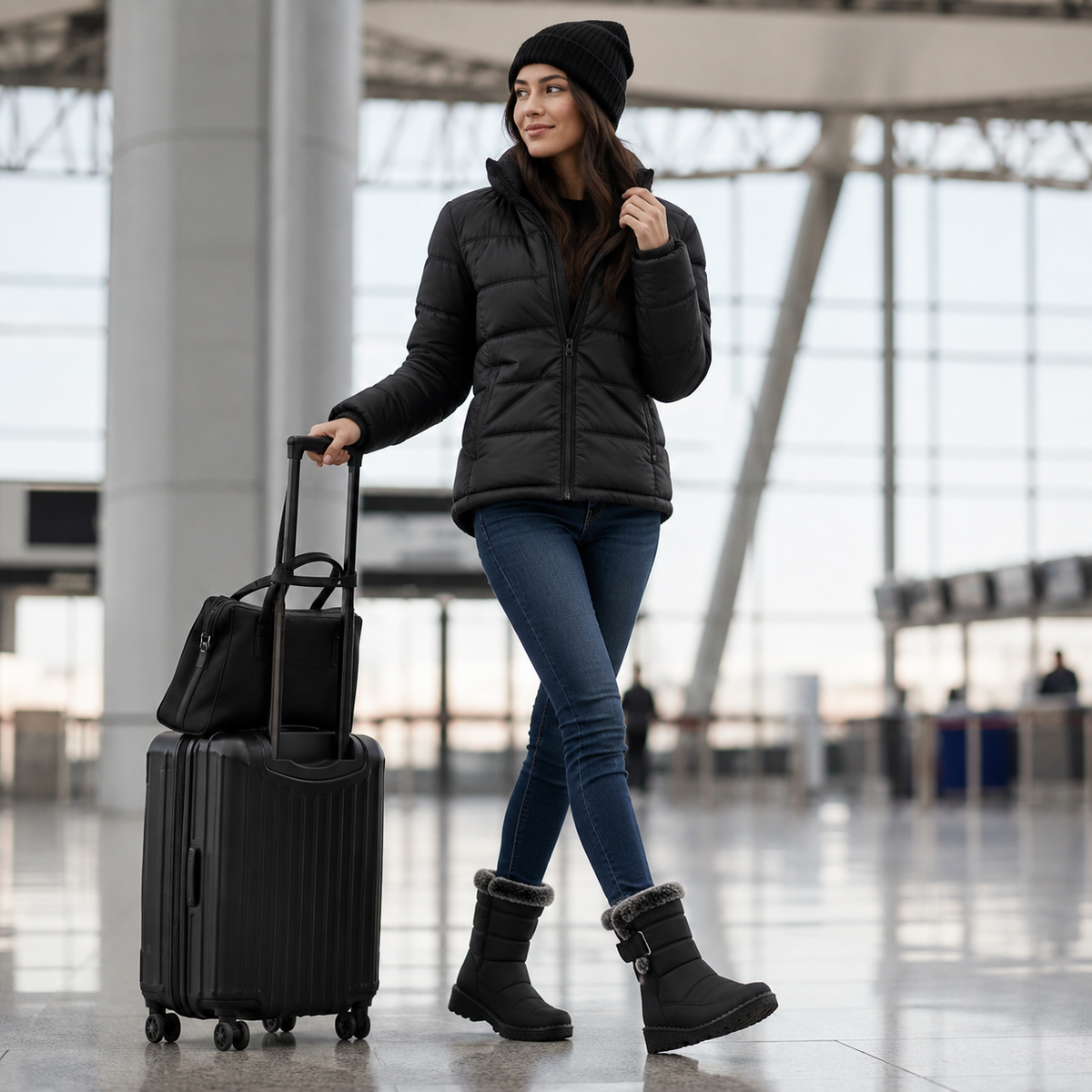 Geïsoleerde Winterlaarzen Dames Waterdicht Warm Gevoerd met Klittenbandsluiting Sneeuwlaarzen Antislip | Sulvida