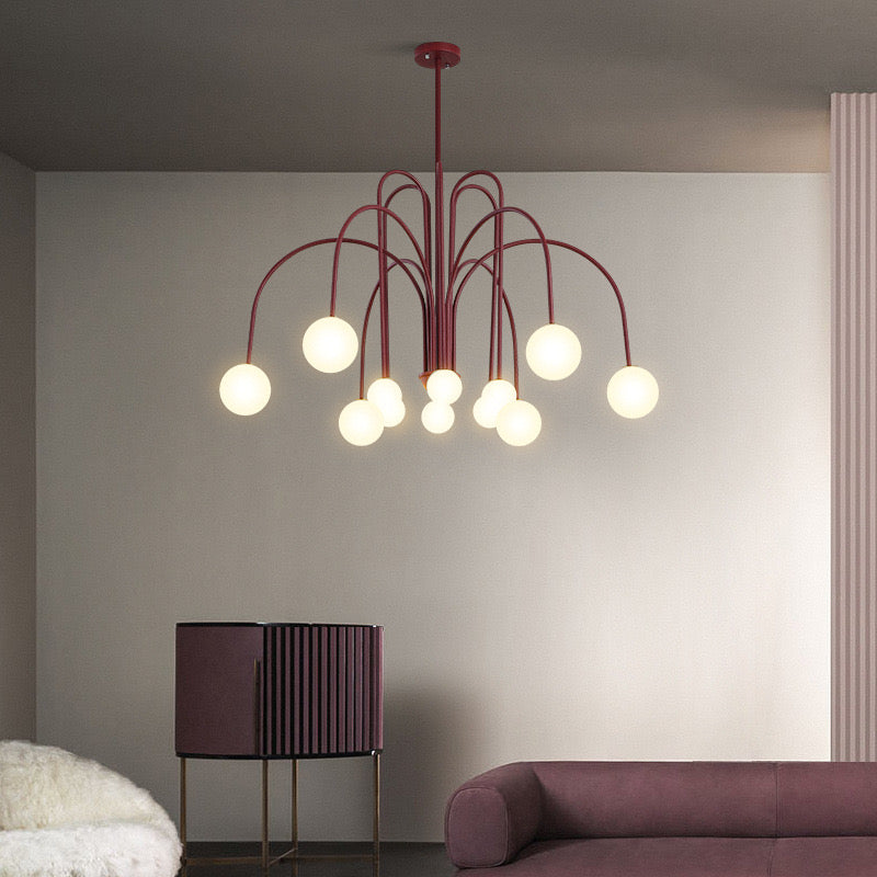 Hanglamp Vintage Metaal Glas Woonkamer Slaapkamer Instelbare Hoogte 6 8 12 Lichtbronnen Warm G9 Fitting | Sulvida