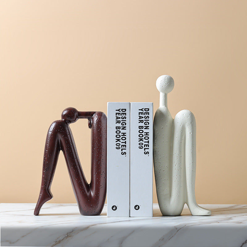 Ensemble de serre-livres sculpturaux au design artistique, accent décoratif moderne pour étagère, bureau et salon | Sulvida