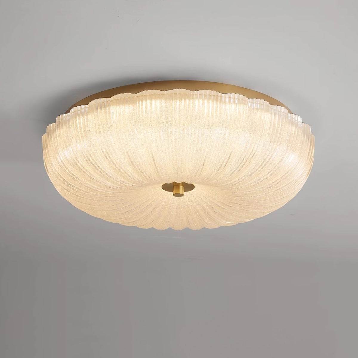 Plafondlamp geribbeld glas met halo-effect moderne sfeerverlichting design voor eetkamer woonkamer hal slaapkamer | Sulvida