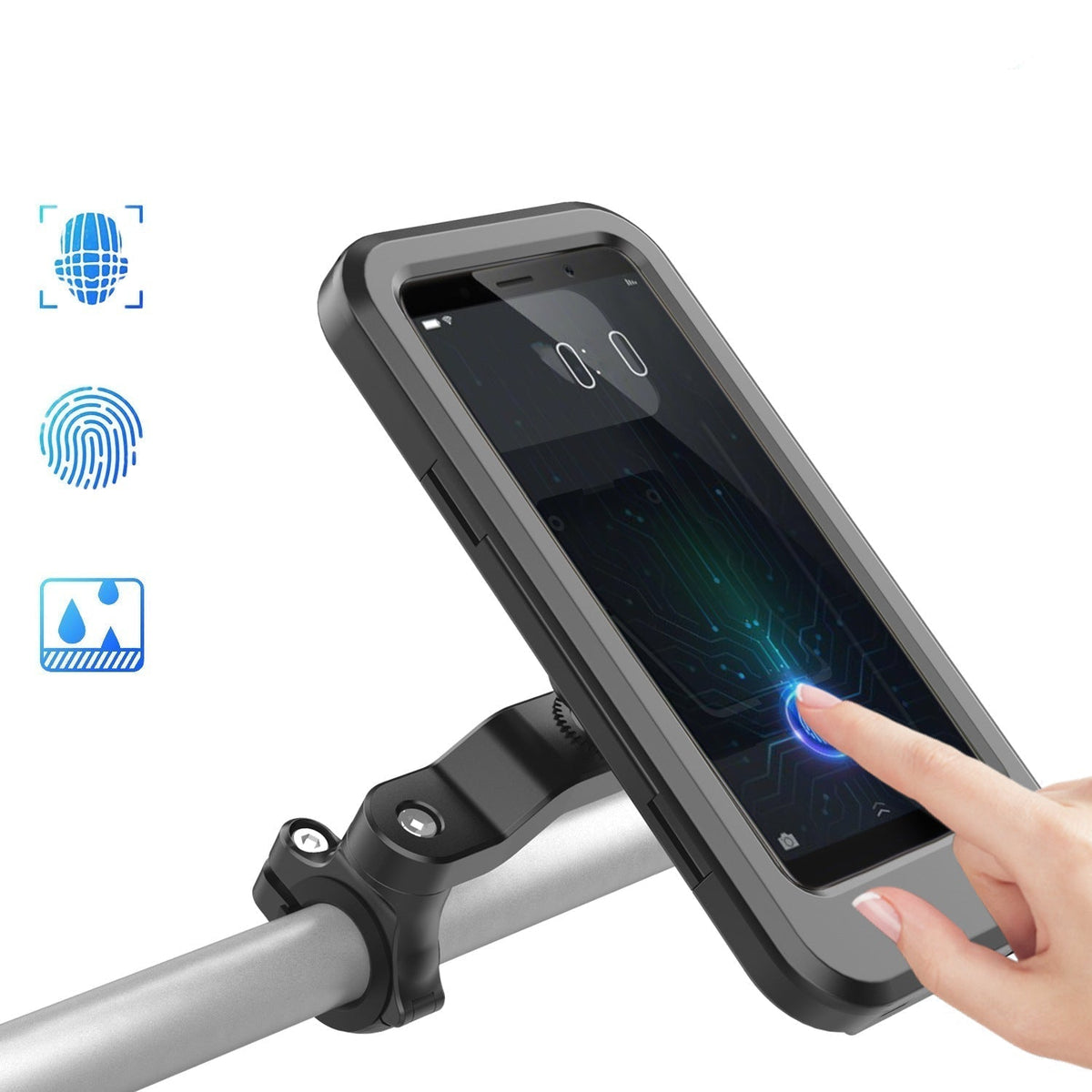 Waterdichte telefoonhouder fietsenstuur met oplaadmogelijkheid powerbank 5000 mAh 15W USB voor smartphone | Sulvida