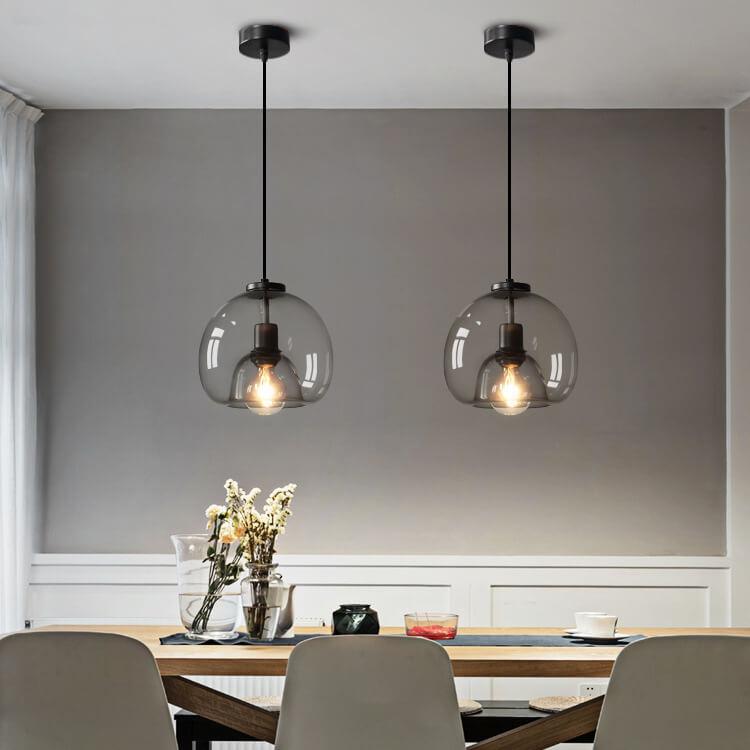 Rookgrijze Koepel Hanglamp Handgeblazen Glas Modern Design Eettafel Woonkamer Slaapkamer 23cm Industrieel | Sulvida