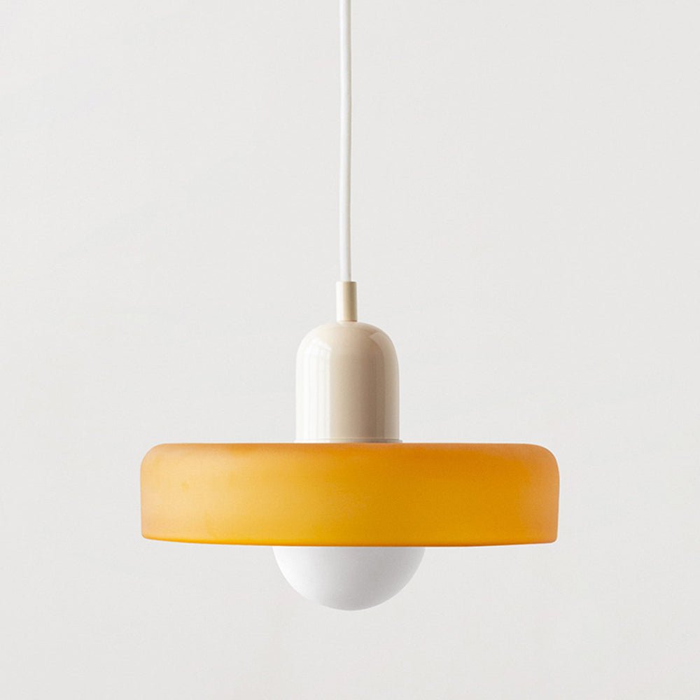 Glazen Hanglamp Rond Design Gekleurd Glas Ø25-35cm Groen Geel Wit Eettafel Woonkamer Eetkamer Decoratief | Sulvida