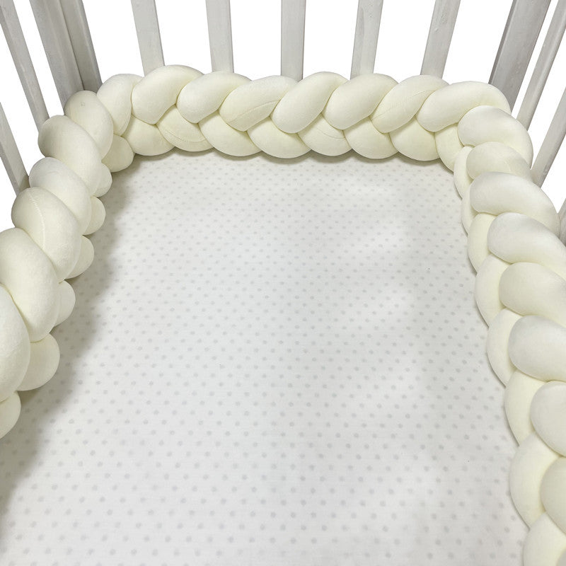 Tour de lit tressé pour bébé 100-500cm en coton doux, tour de lit protecteur pour berceau, parc et lit à barreaux, chambre d’enfant | Sulvida