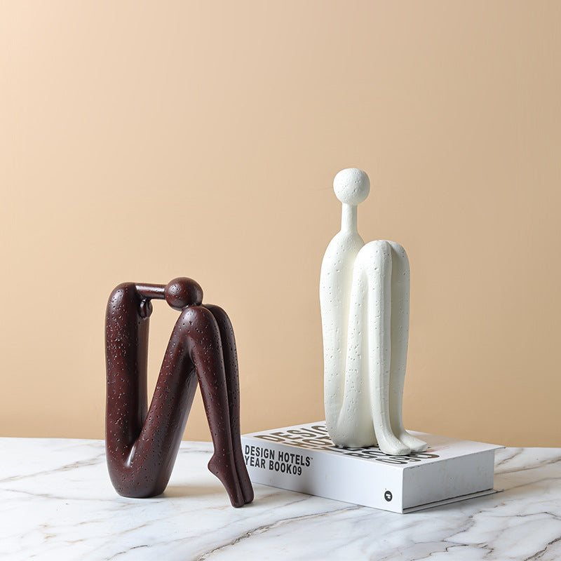 Ensemble de serre-livres sculpturaux au design artistique, accent décoratif moderne pour étagère, bureau et salon | Sulvida