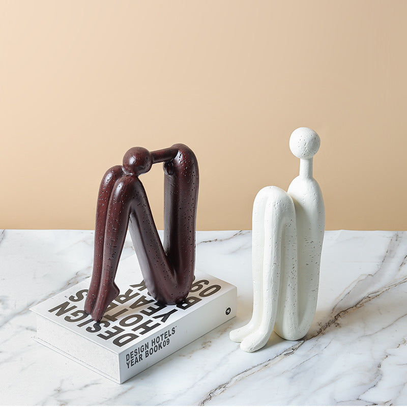 Ensemble de serre-livres sculpturaux au design artistique, accent décoratif moderne pour étagère, bureau et salon | Sulvida