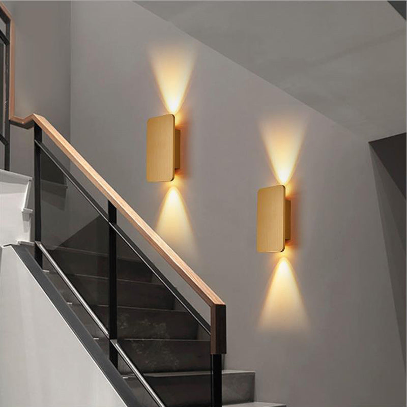 Rechthoekige wandlamp metaal LED-verlichting woonkamer slaapkamer modern warm wit interieurverlichting | Sulvida