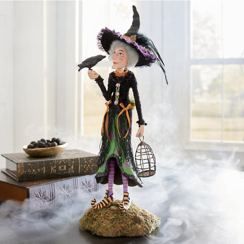 Halloween-Heksenfiguur Handgemaakt uit Hars Kleurrijke Decoratie voor Binnen en Buiten Seizoen 4 Karakters | Sulvida