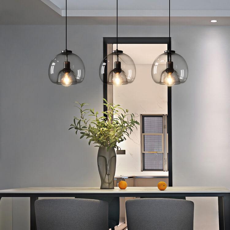 Rookgrijze Koepel Hanglamp Handgeblazen Glas Modern Design Eettafel Woonkamer Slaapkamer 23cm Industrieel | Sulvida