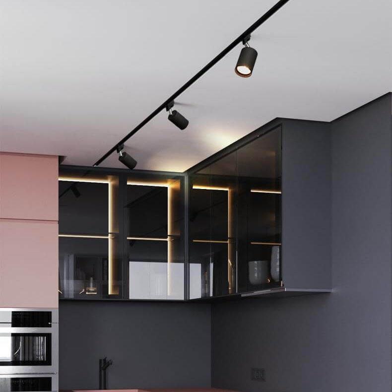 Railspotverlichting tubular flush-mount 3-5 spots verstelbaar wit zwart goud modern plafond woonkamer keuken | Sulvida