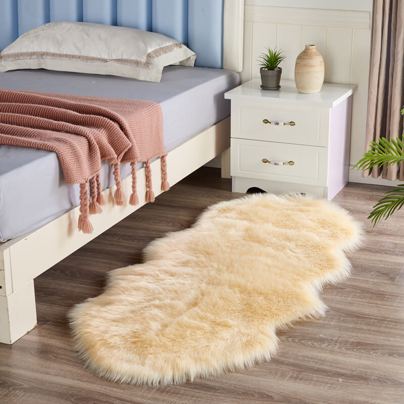 Imitatiebont Vloerkleed Zacht Antislip Langpolig Vacht Tapijt Woonkamer Slaapkamer Decoratief Pluche Accent | Sulvida
