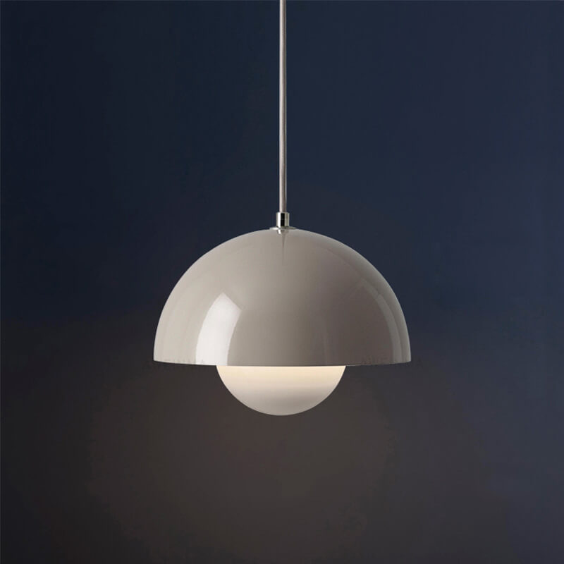 Moderne koepelhanglamp metaal half rond mat afwerking sfeerlicht eettafel woonkamer hal verlichting Scandinavisch | Sulvida
