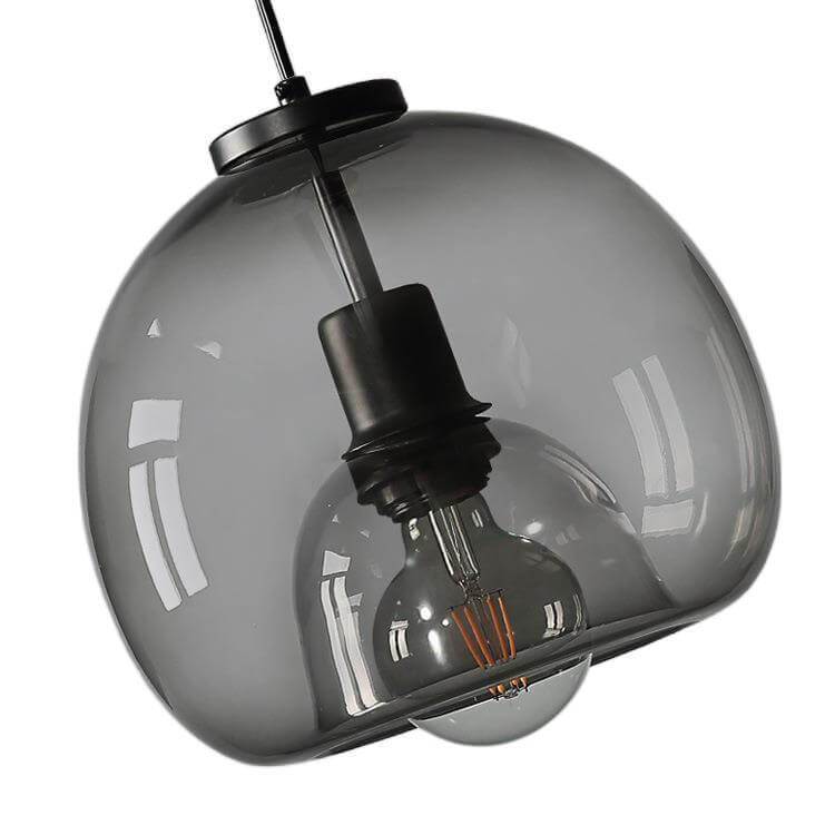 Rookgrijze Koepel Hanglamp Handgeblazen Glas Modern Design Eettafel Woonkamer Slaapkamer 23cm Industrieel | Sulvida