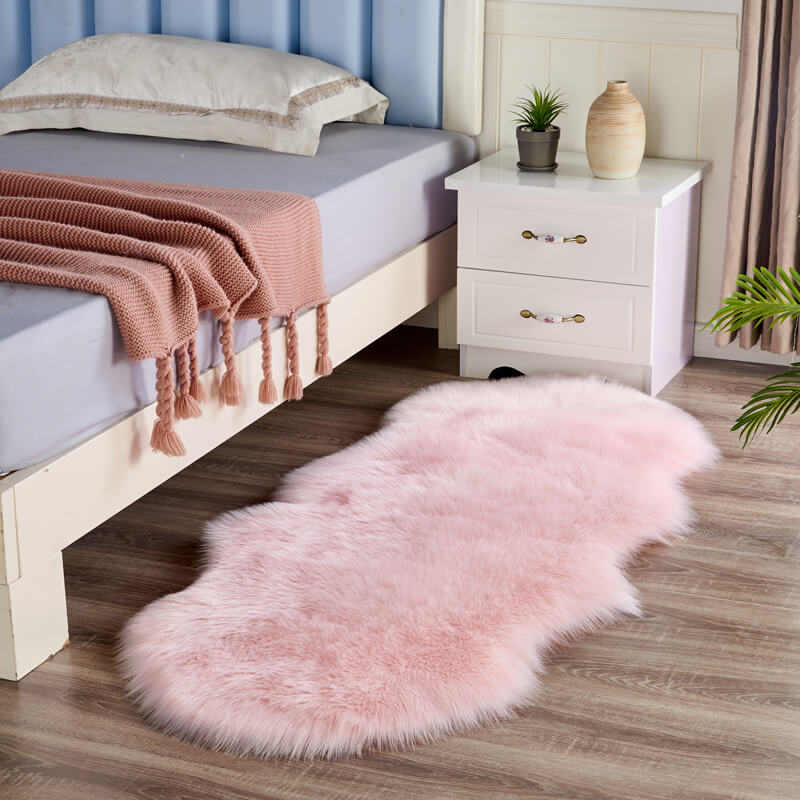 Imitatiebont Vloerkleed Zacht Antislip Langpolig Vacht Tapijt Woonkamer Slaapkamer Decoratief Pluche Accent | Sulvida