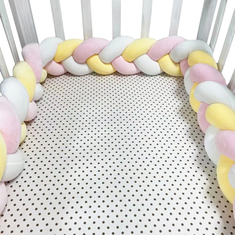 Tour de lit tressé pour bébé 100-500cm en coton doux, tour de lit protecteur pour berceau, parc et lit à barreaux, chambre d’enfant | Sulvida