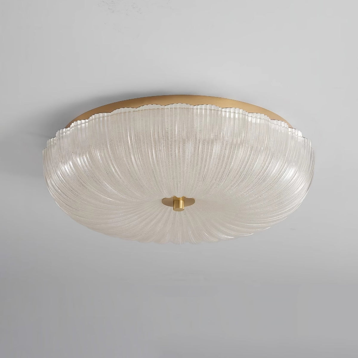 Plafondlamp geribbeld glas met halo-effect moderne sfeerverlichting design voor eetkamer woonkamer hal slaapkamer | Sulvida