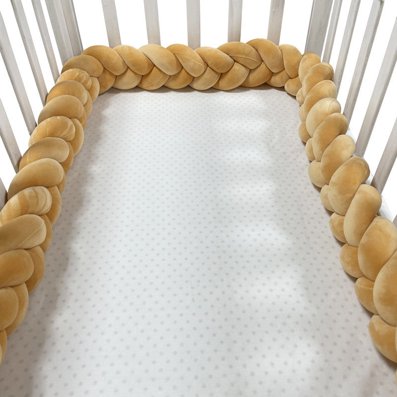 Tour de lit tressé pour bébé 100-500cm en coton doux, tour de lit protecteur pour berceau, parc et lit à barreaux, chambre d’enfant | Sulvida