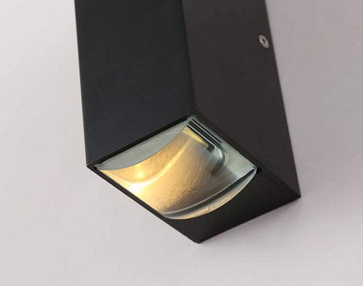 LED Buitenwandlamp Aluminium Rechthoekig Zwart Updown Modern voor Terras Gevel Tuinverlichting Waterdicht | Sulvida