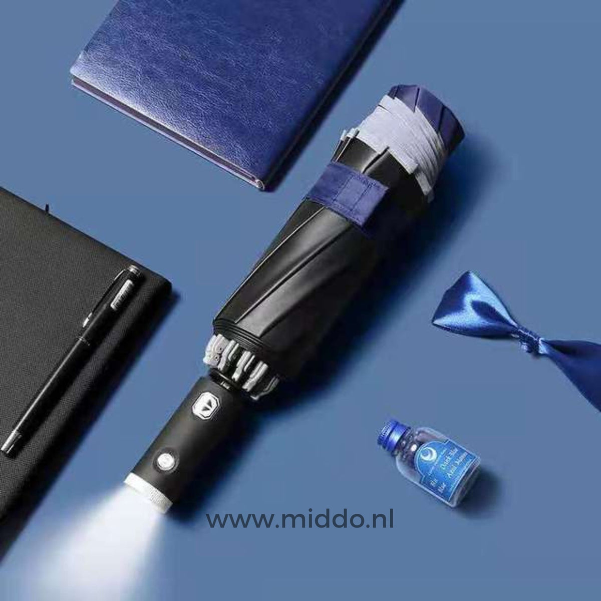 Automatische Opvouwbare Paraplu met Reflecterende Rand Windbestendig Regenscherm Compact Reisparaplu | Sulvida