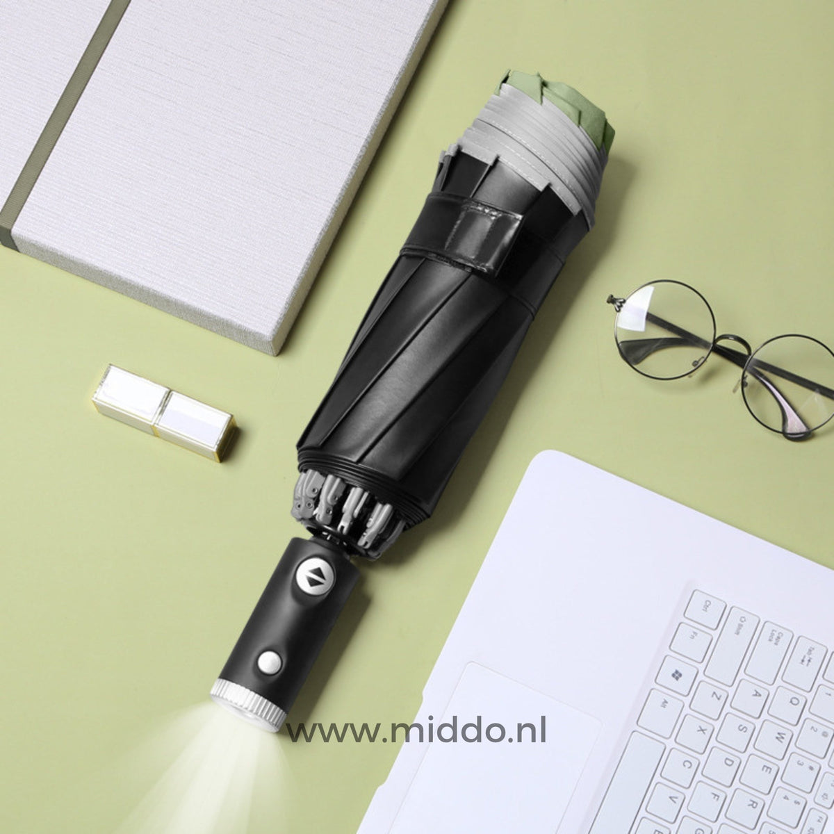 Automatische Opvouwbare Paraplu met Reflecterende Rand Windbestendig Regenscherm Compact Reisparaplu | Sulvida