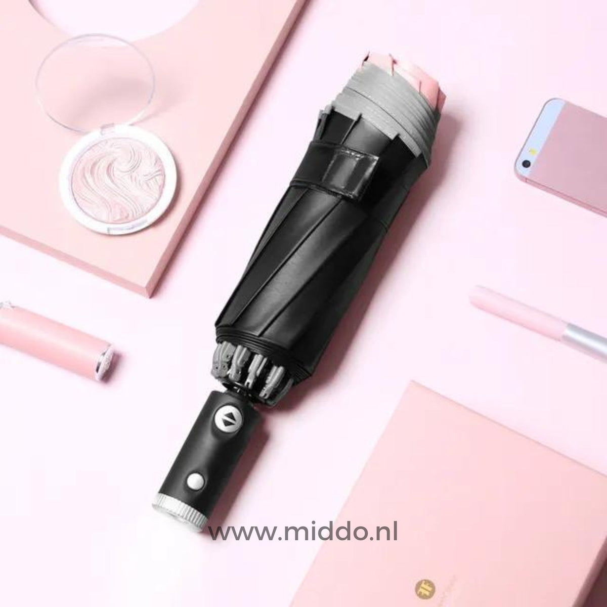 Automatische Opvouwbare Paraplu met Reflecterende Rand Windbestendig Regenscherm Compact Reisparaplu | Sulvida