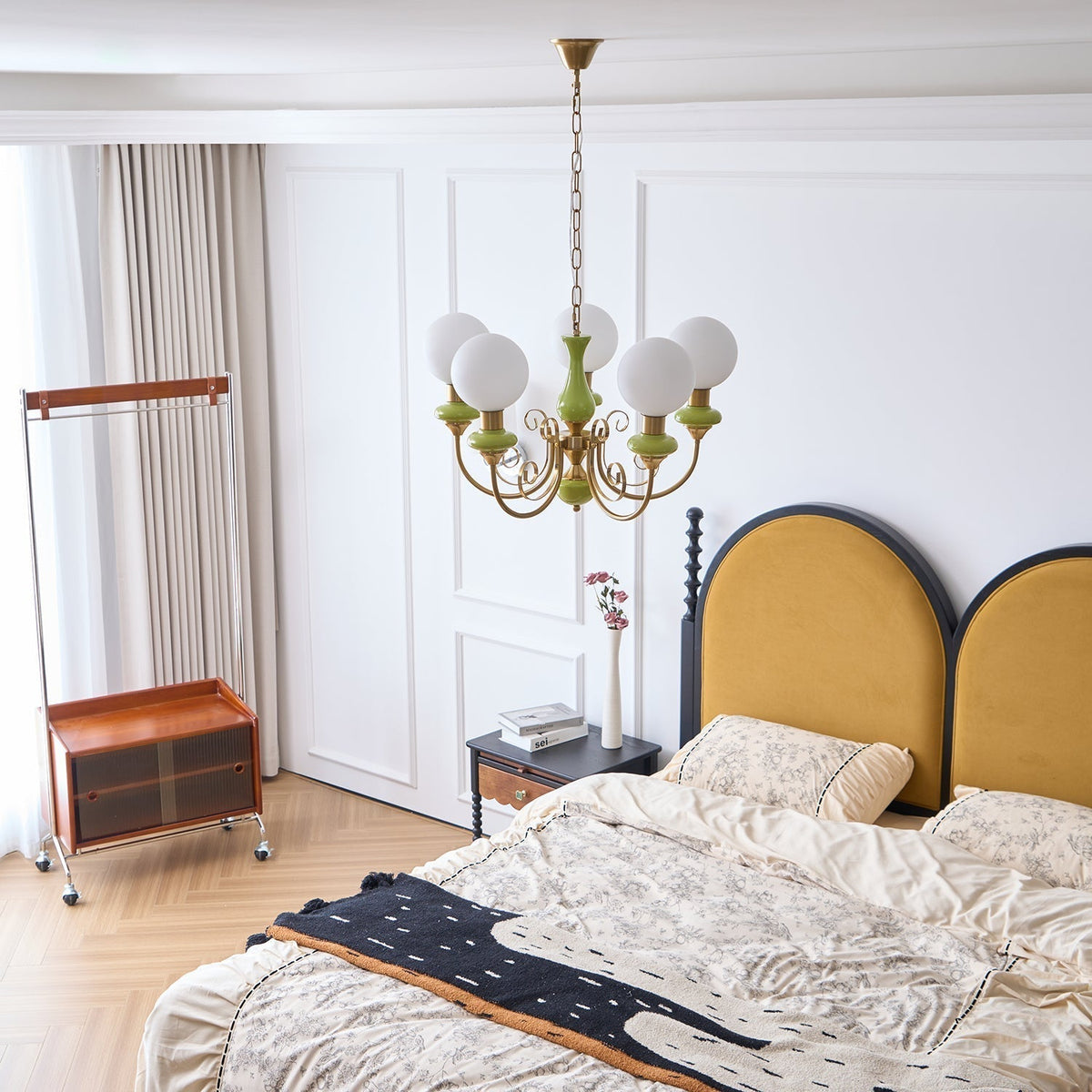 Glazen Kroonluchter met IJzeren Frame Meerlichts Hanglamp Modern Retro Design Sfeerverlichting Eetkamer Woonkamer | Sulvida