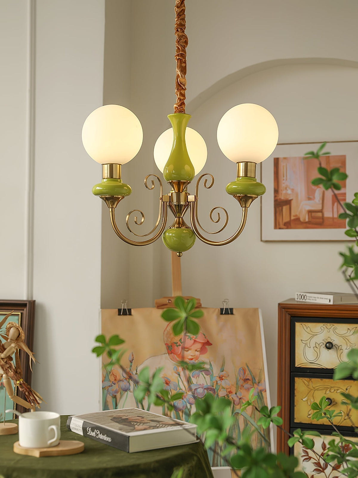 Glazen Kroonluchter met IJzeren Frame Meerlichts Hanglamp Modern Retro Design Sfeerverlichting Eetkamer Woonkamer | Sulvida