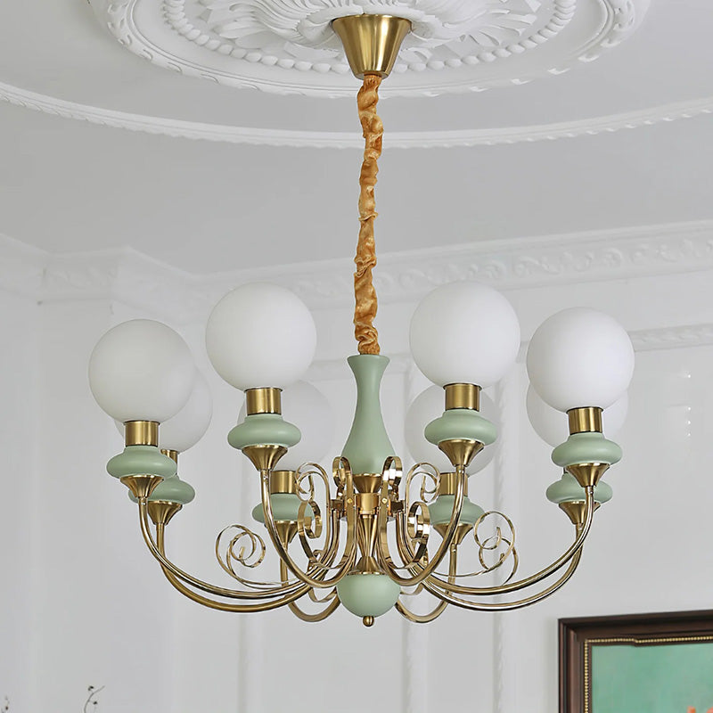 Glazen Kroonluchter met IJzeren Frame Meerlichts Hanglamp Modern Retro Design Sfeerverlichting Eetkamer Woonkamer | Sulvida