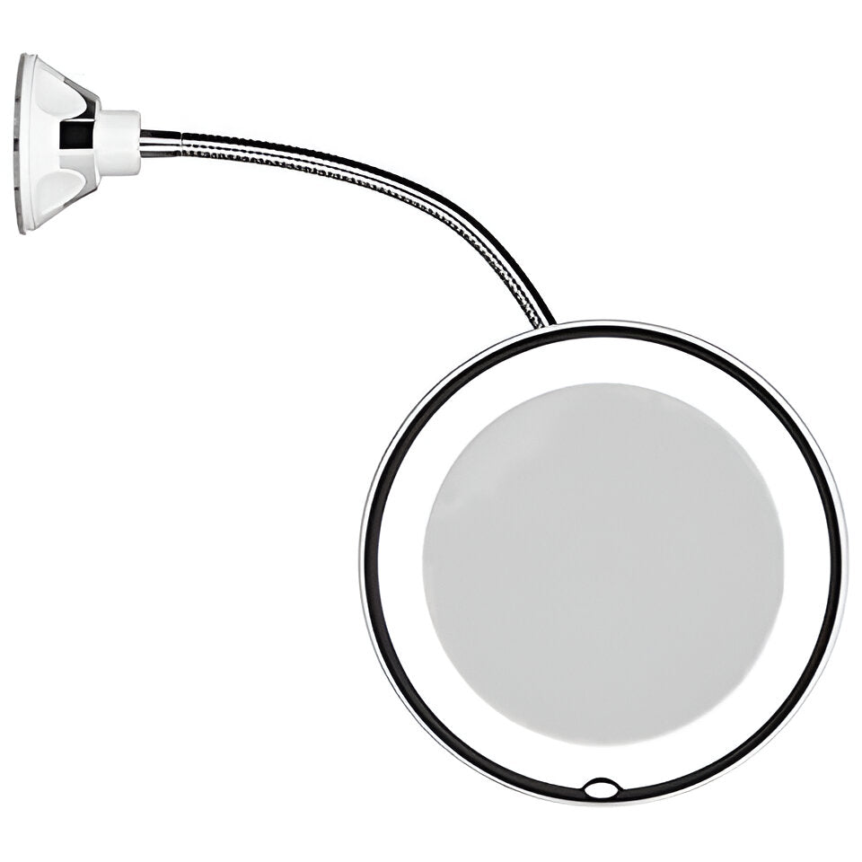 Vergrotingsspiegel met LED Verlichting en Zuignap - 10x Vergroting Make-up Spiegel voor Badkamer en Wastafel | Sulvida