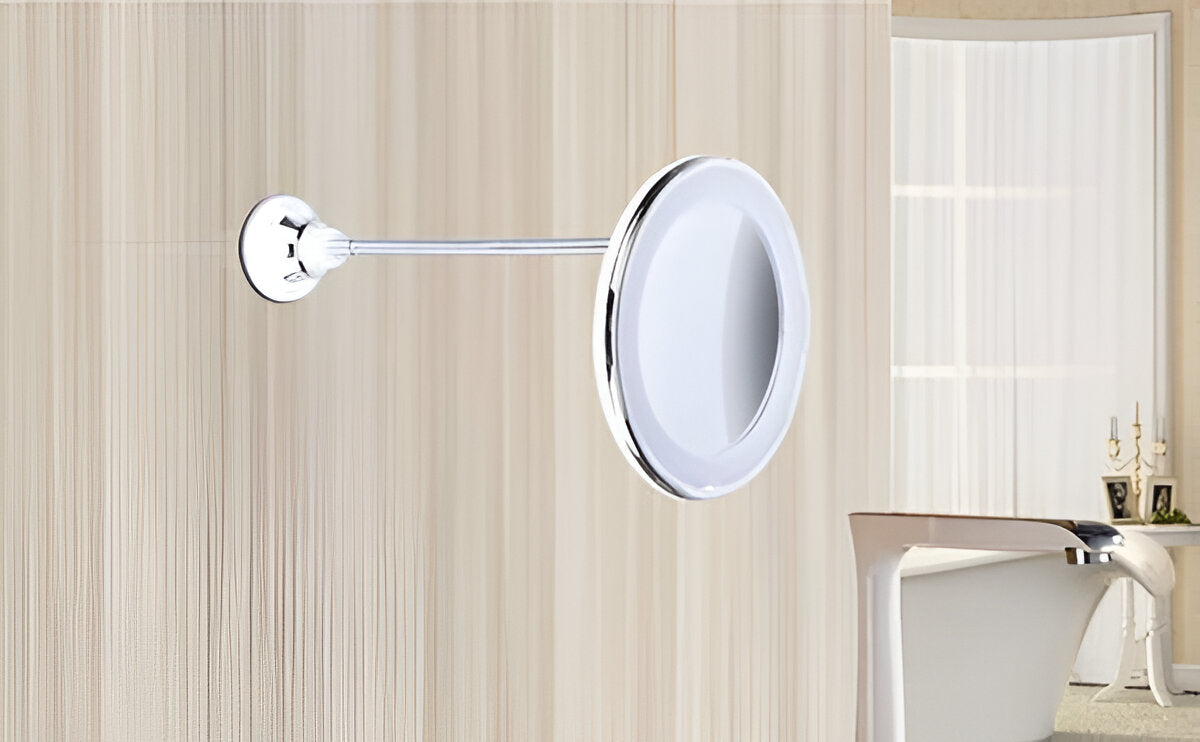 Vergrotingsspiegel met LED Verlichting en Zuignap - 10x Vergroting Make-up Spiegel voor Badkamer en Wastafel | Sulvida
