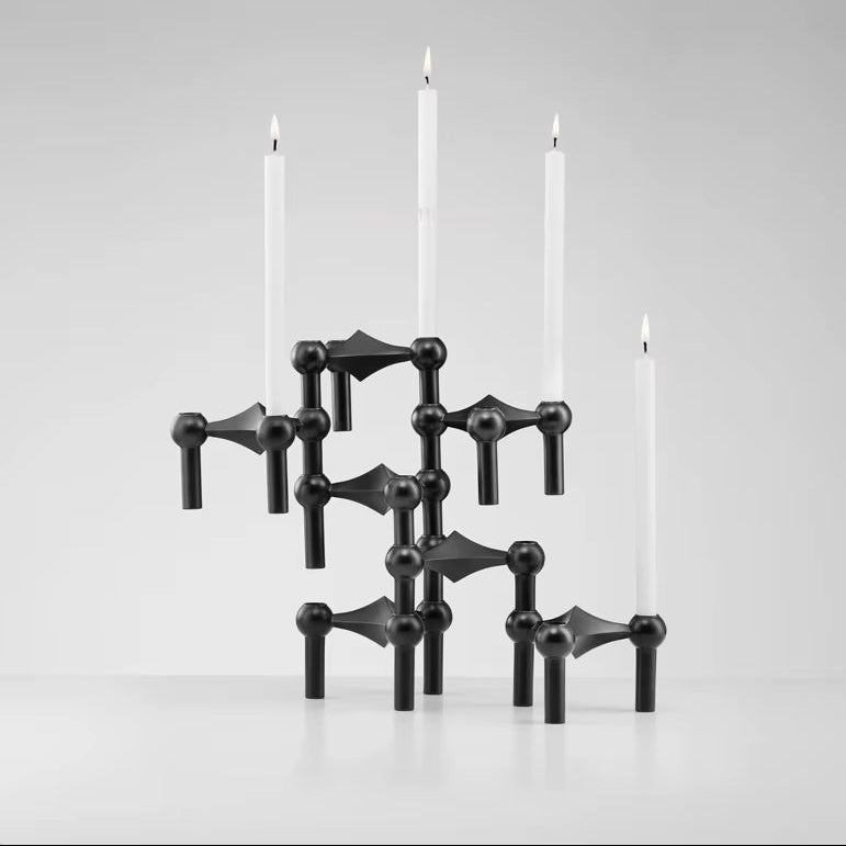 Kandelaar Set Molecuul Design 3-delig Roestvrij Staal Modern Sculptuur Tafeldecoratie Woonkamer Eettafel | Sulvida
