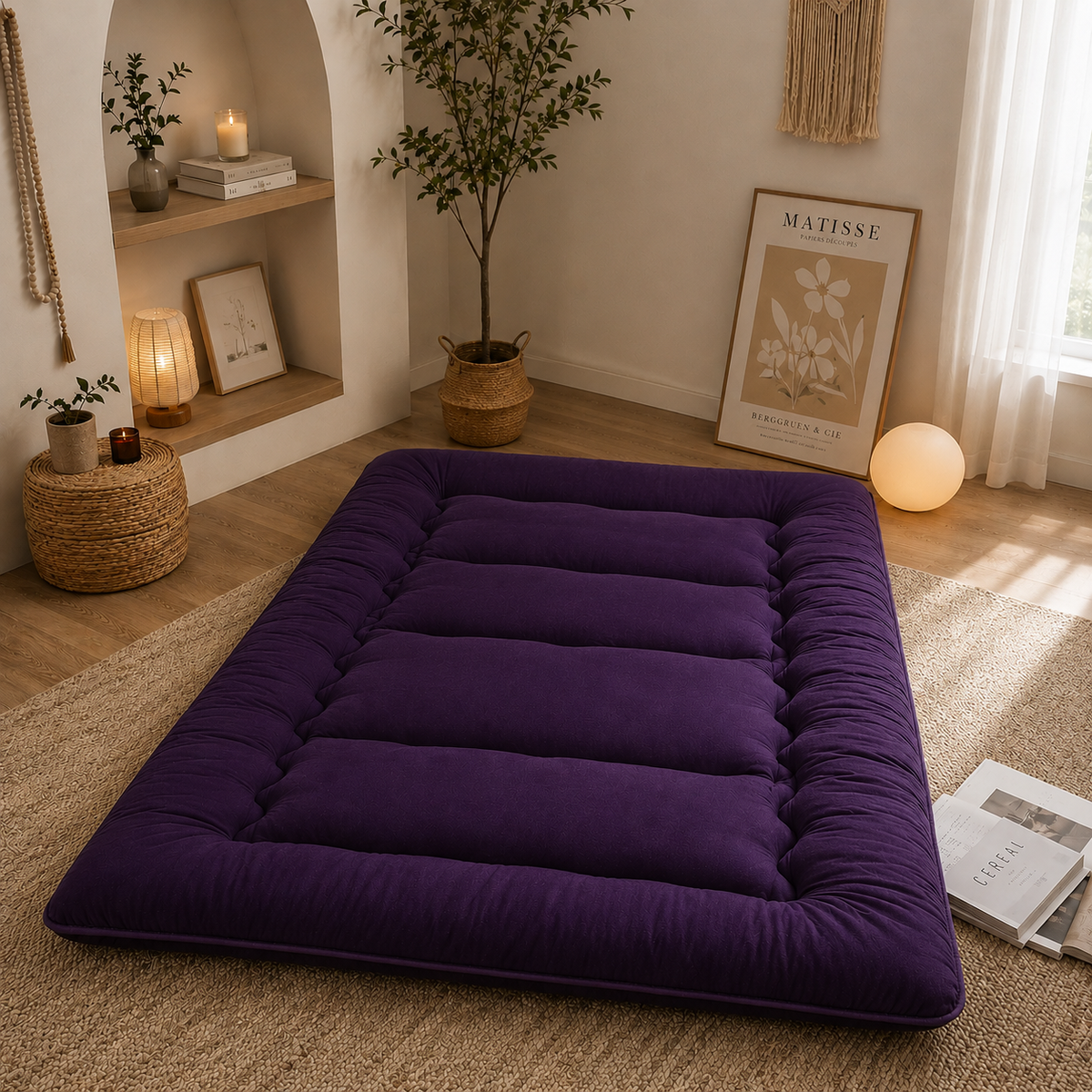 Japanse Futon Matras 10cm Dik Vouwbaar Slaapmat Tatami Bed Volwassenen Kinderen Gasten Vloer Slaapkamer | Sulvida
