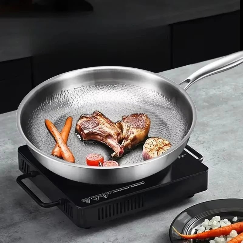 Titanium Koekenpan Gehamerd met Antiaanbaklaag Inductie Geschikt voor Duurzame Gezonde Kookervaring in de Keuken | Sulvida