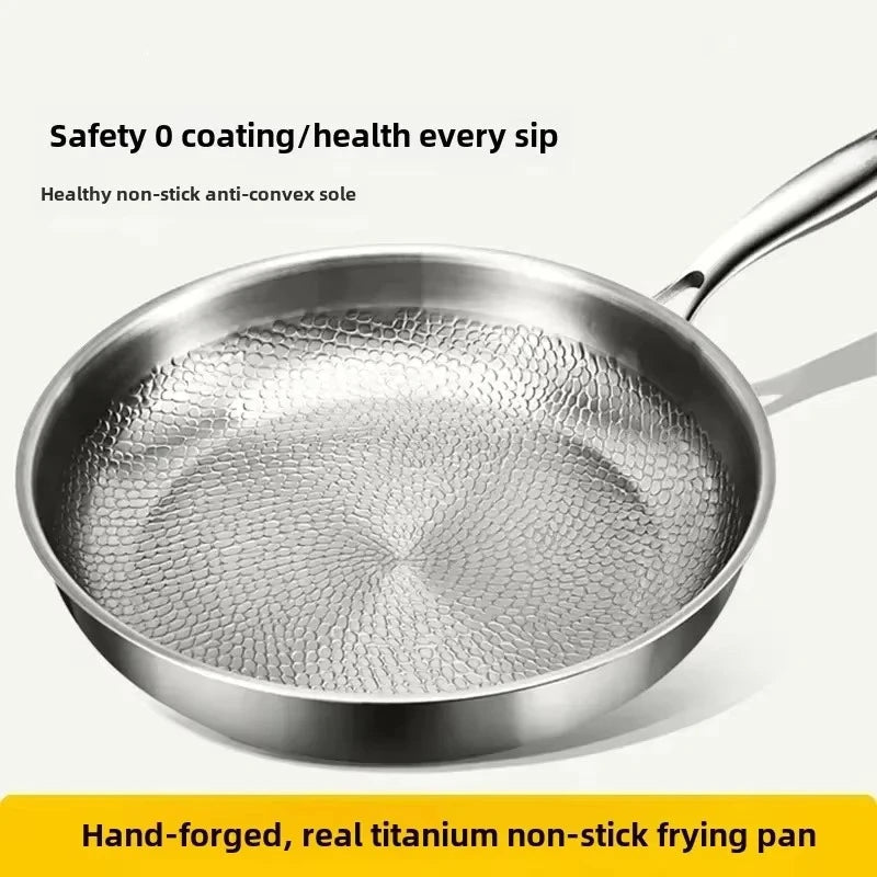 Titanium Koekenpan Gehamerd met Antiaanbaklaag Inductie Geschikt voor Duurzame Gezonde Kookervaring in de Keuken | Sulvida