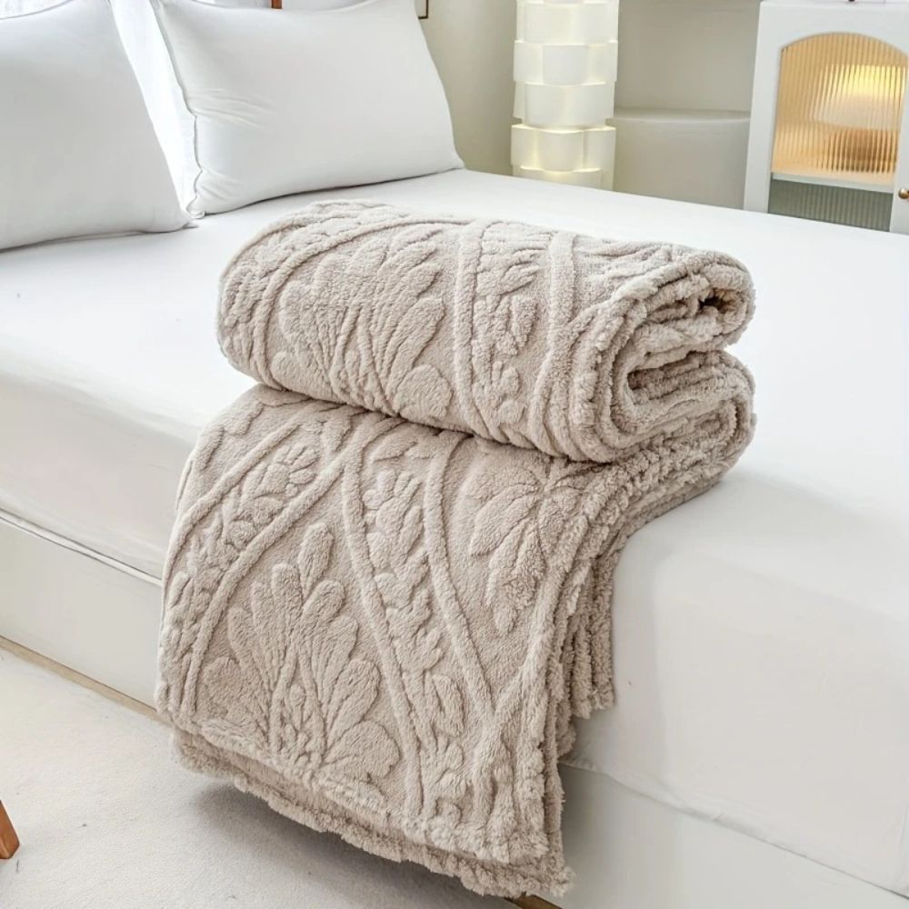 Jacquard Fleece Plaid met Geometrisch Weefpatroon – Zachte Microvezel Deken voor Bank en Bed Warm Comfortabel | Sulvida