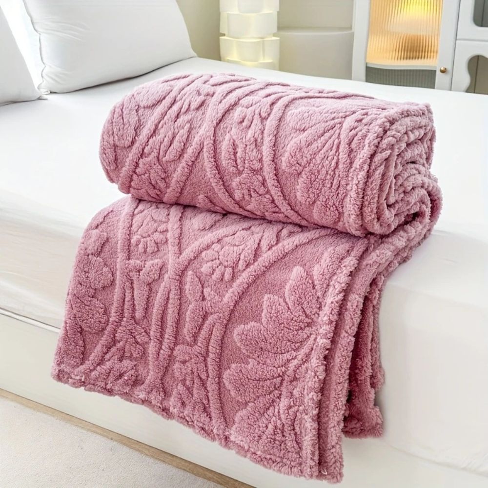 Jacquard Fleece Plaid met Geometrisch Weefpatroon – Zachte Microvezel Deken voor Bank en Bed Warm Comfortabel | Sulvida