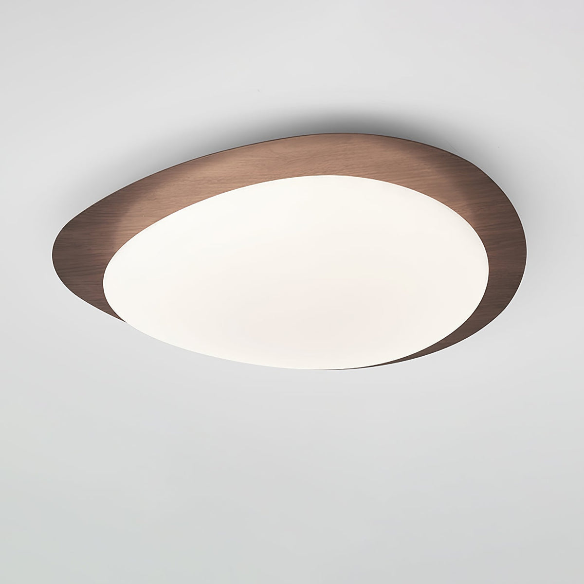 Plafondlamp Organisch Kiezelsteenvorm Houtstructuur Warm Licht Woonkamer Eetkamer Dimbaar Sfeervol Design | Sulvida