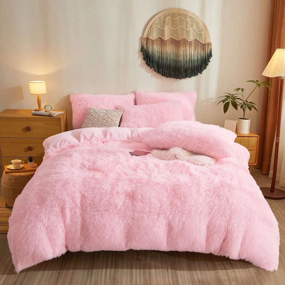 Fluweelzacht Omkeerbaar Dekbedovertrek Set van 4 Luxe Teddy Fleece Beddengoed Winter Warm Tweezijdig | Sulvida
