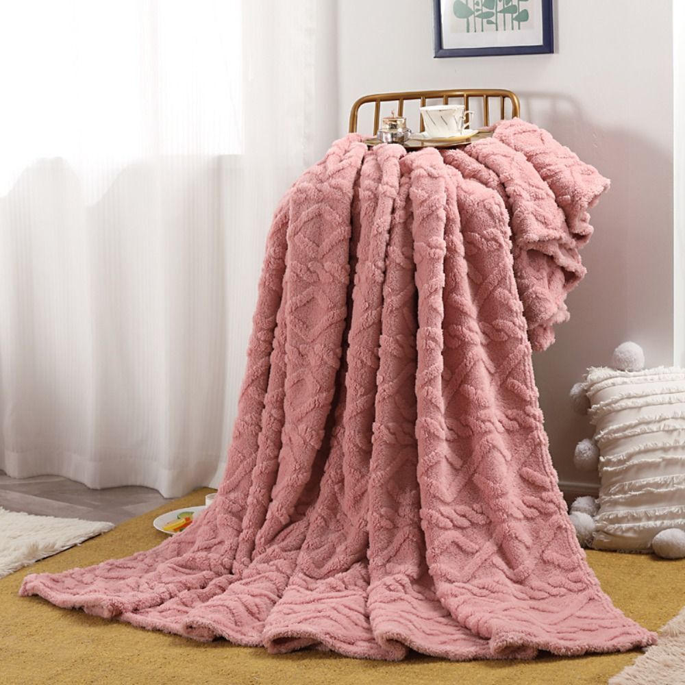 3D Fleece Plaid met Luxe Structuur Zachte Deken voor Bed Bank Woonkamer Wol-Effect Textuur Decoratief Slaapkamer | Sulvida