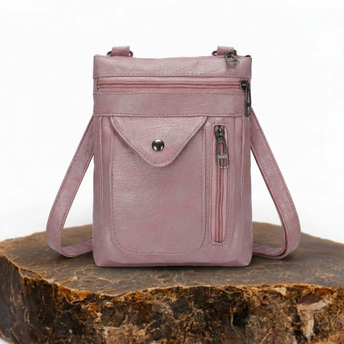 Vintage Crossbody Schoudertas Dames Retro Compacte Handtas Kunstleer Bruin Roze Zwart Dagelijks Gebruik | Sulvida