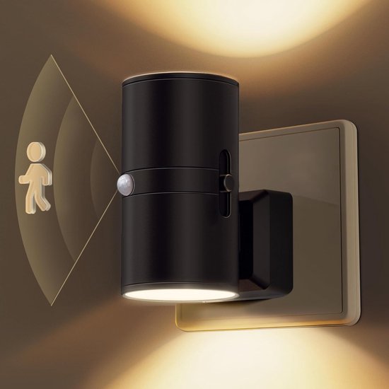 Dimbare LED-Nachtlamp voor in het Stopcontact met Trekschakelaar – Compact Stekkerlampje voor Gang, Slaapkamer en Toilet in Strak Modern Design – Stekkerverlichting Met Warmlicht Sfeerverlichting | Sulvida