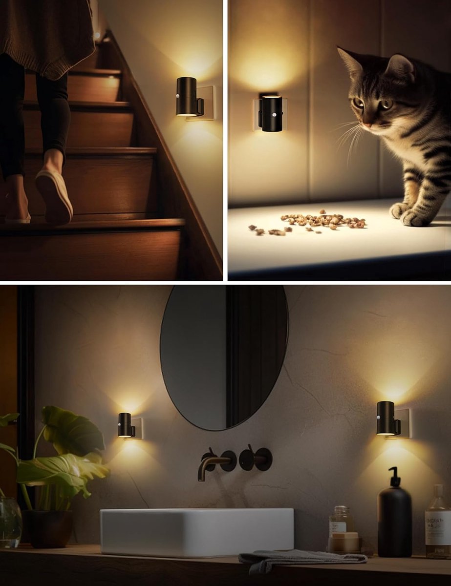 Dimbare LED-Nachtlamp voor in het Stopcontact met Trekschakelaar – Compact Stekkerlampje voor Gang, Slaapkamer en Toilet in Strak Modern Design – Stekkerverlichting Met Warmlicht Sfeerverlichting | Sulvida