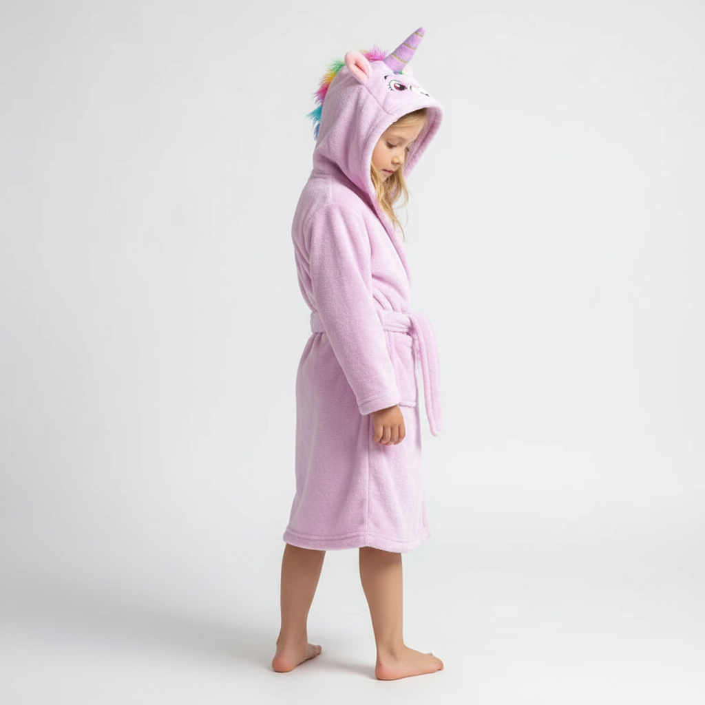 Peignoir moelleux pour enfant en polaire corail, avec capuche, doux, pour garçons et filles de 2 à 12 ans | Sulvida