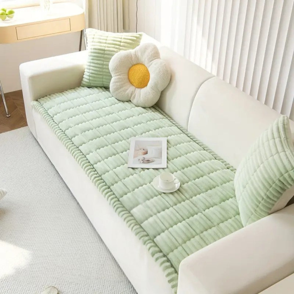 Luxe Bankovertrek met Plooiranden en Microvezel 70x150 70x180 70x210 cm Zacht Huisdiervriendelijk Antislip | Sulvida