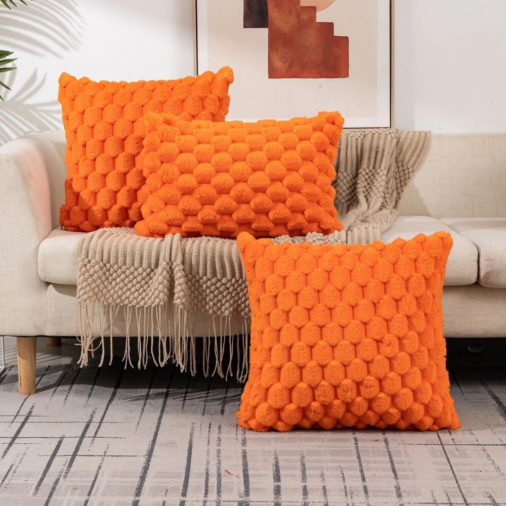 Kussenhoezen 3D Marshmallow Textuur Pluche Katoenmix Ritssluiting Decoratief Sierkussen 45×45 50×50 30×50 | Sulvida