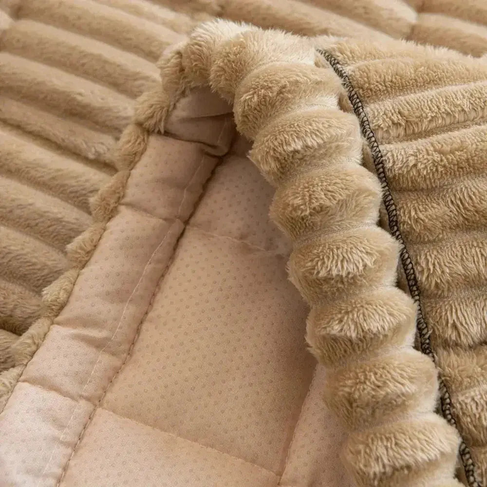 Bankhoes jacquard met plissérand elastisch 2-zits 3-zits stretchbaar meubelbescherming woonkamer interieur | Sulvida