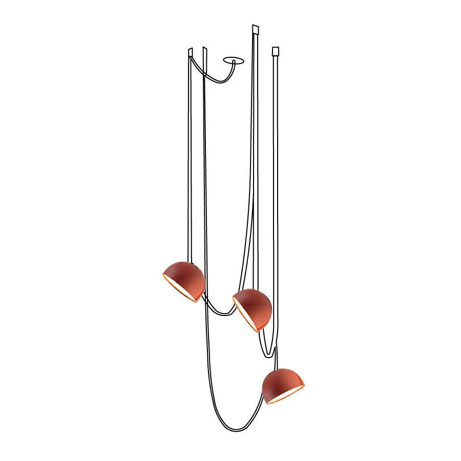 Hanglamp met Verstelbare Canvas Banden Zwart Oranje LED Geïntegreerd 360° Lichtverspreiding Modern Design | Sulvida